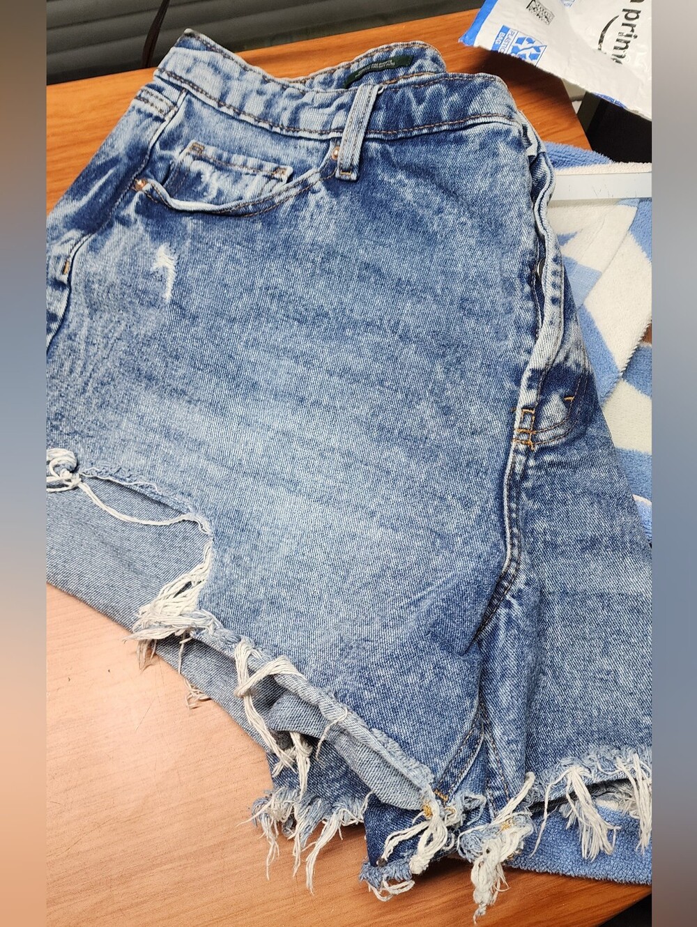 Wild Fable Distressed Jean Shorts Sz 14W Women Blue Jeans Pre-Owned - Picture 7 of 7